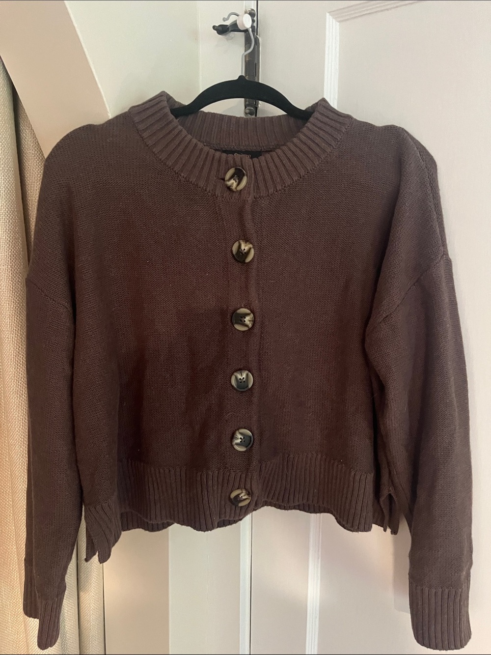 Quince Brown Button-Front Women’s Knit Cardigan